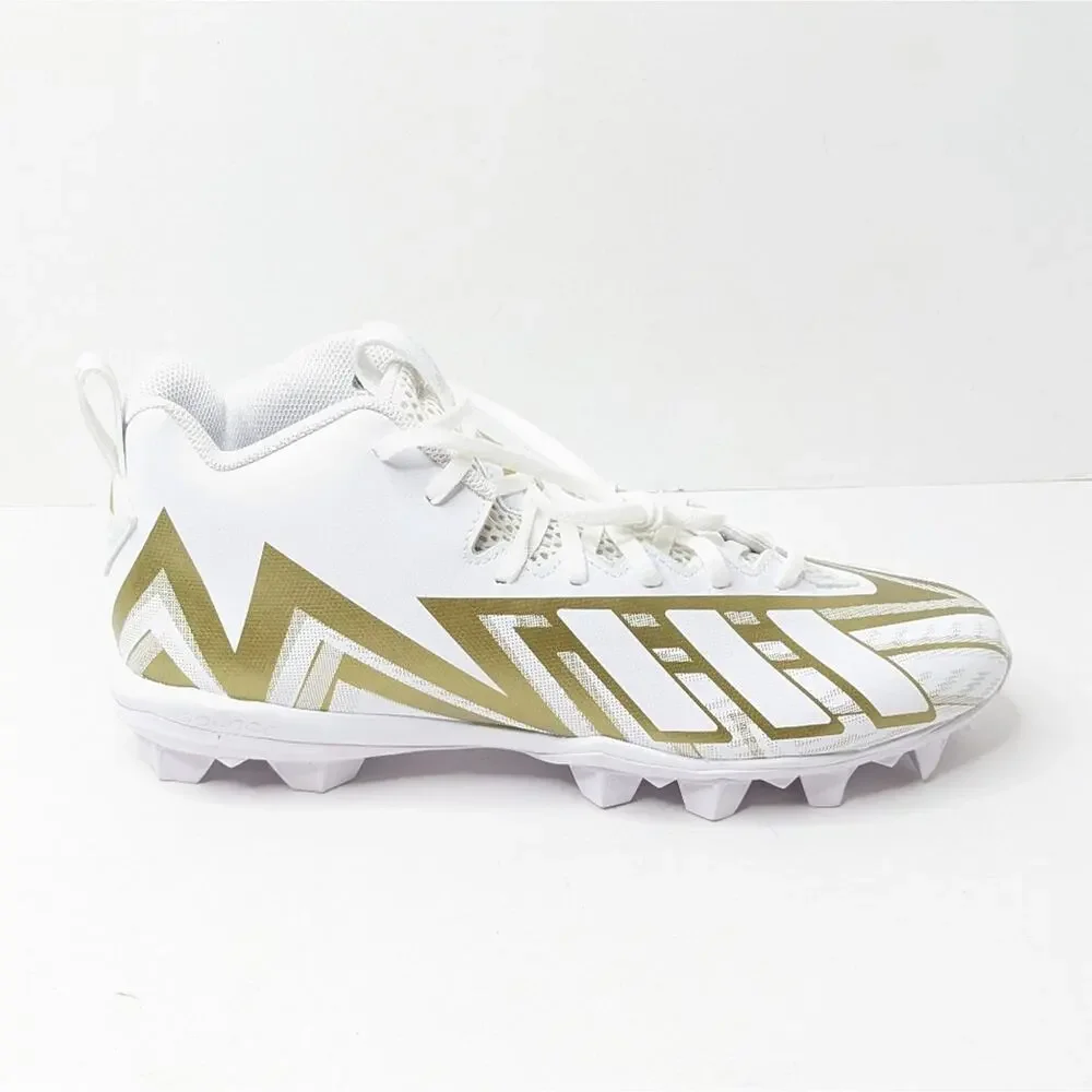 Adidas Freak Spark 23 Football Cleats, White/Gold, Men's 11.5